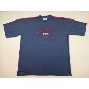 Vintage Atlanta Braves Embroidered Logo Spellout Lee Sports‎ MLB Shirt Size XL